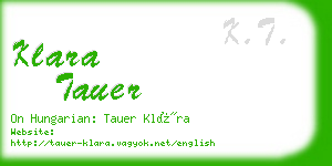 klara tauer business card